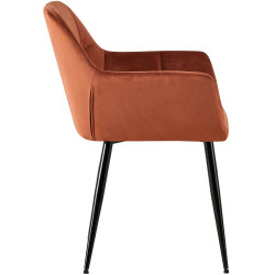 Lot de 2 chaises de salle à manger Emia en velours marron