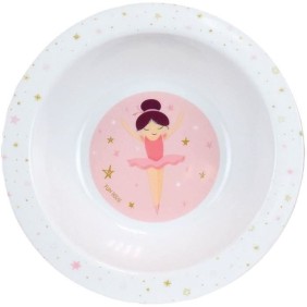 BALLERINE - Lot vaisselle pour enfant avec verre, assiette creuse, assiette plate, couverts, gourde et boite gouter