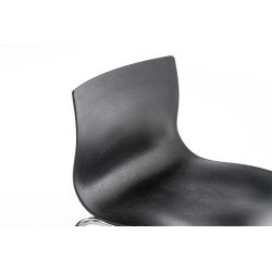 Tabouret de bar chromé Hoover avec cadre à 4 pieds noir
