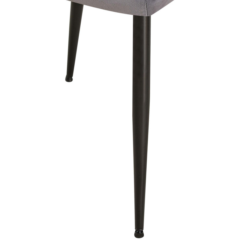 Lot de 2 chaises de salle à manger Emia velours gris