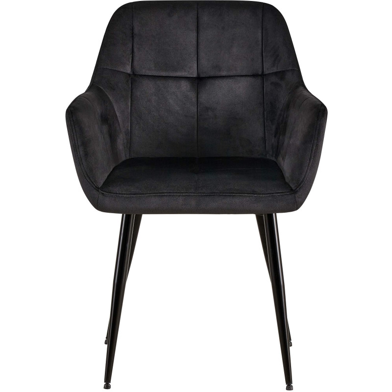 Lot de 2 chaises de salle à manger Emia en velours noir