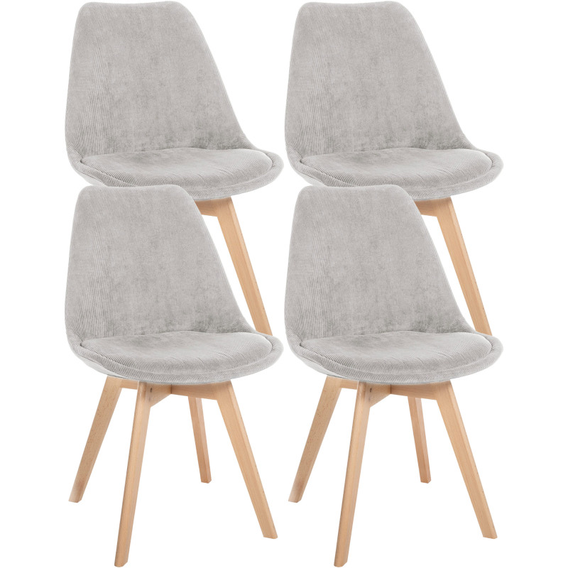 Lot de 4 chaises Linares Cord beige