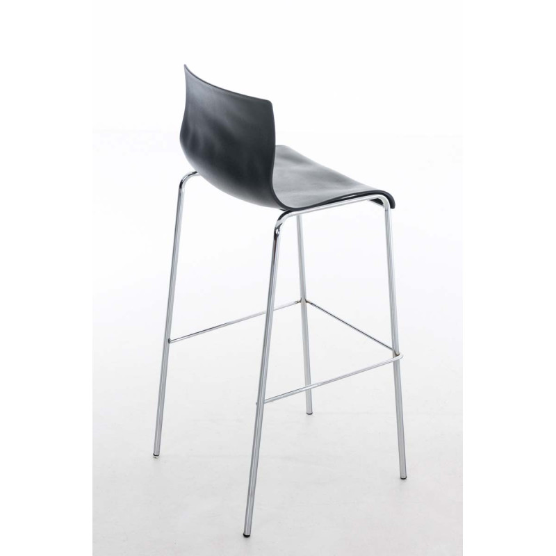 Tabouret de bar chromé Hoover avec cadre à 4 pieds gris