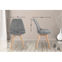 Lot de 4 chaises en corde Linares grises