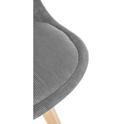 Ensemble de 4 chaises Linares Cord gris