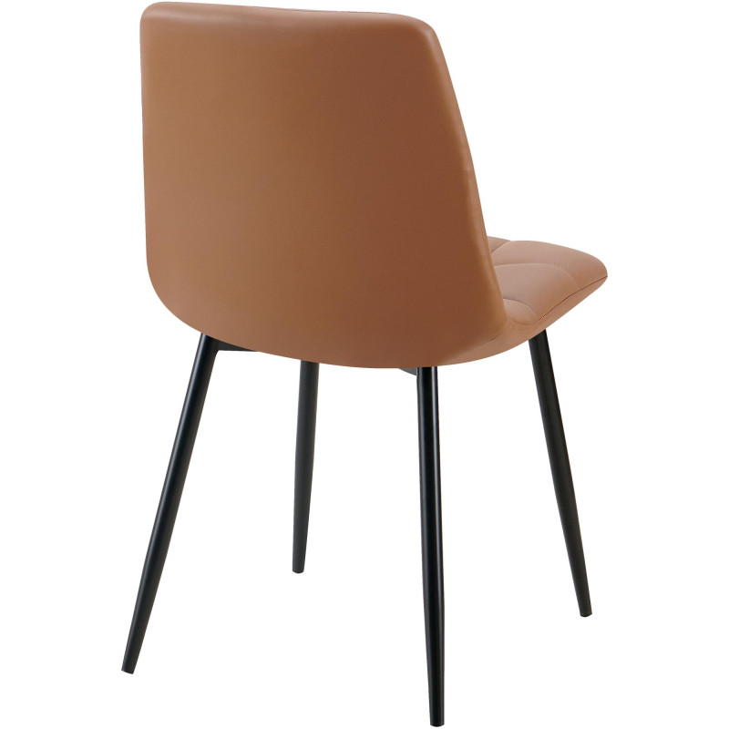 Chaise de salle à manger Antibes, similicuir, marron foncé