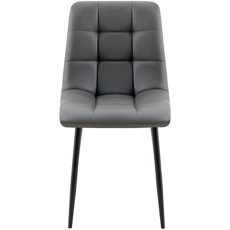 Chaise de salle à manger Antibes en similicuir gris foncé