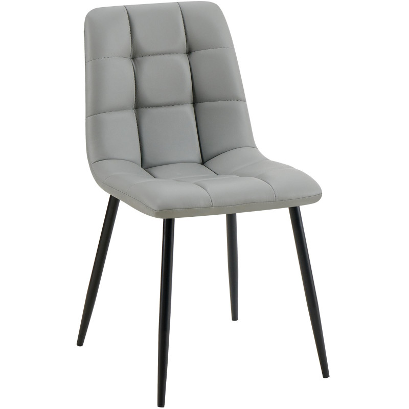 Chaise de salle à manger Antibes, similicuir gris clair