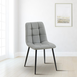 Chaise de salle à manger Antibes, similicuir gris clair