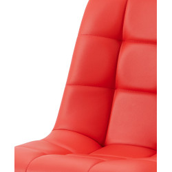 Chaise de salle à manger Antibes, similicuir rouge