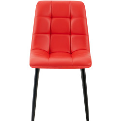 Chaise de salle à manger Antibes, similicuir rouge