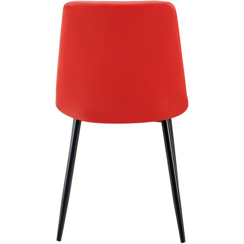 Chaise de salle à manger Antibes, similicuir rouge