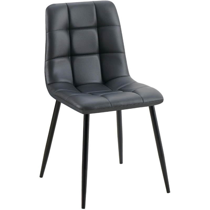 Chaise de salle à manger Antibes, similicuir noir