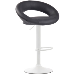 Tabouret de bar Olinda simili cuir blanc gris