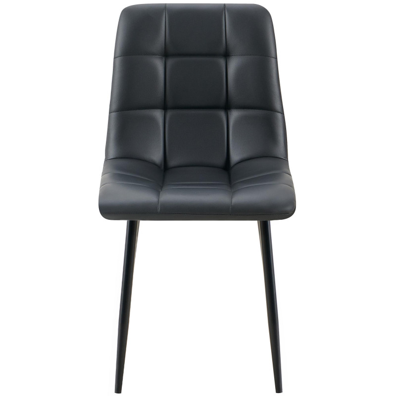 Chaise de salle à manger Antibes, similicuir noir