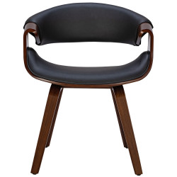 Lot de 2 chaises de salle à manger Foley, similicuir, noyer/noir