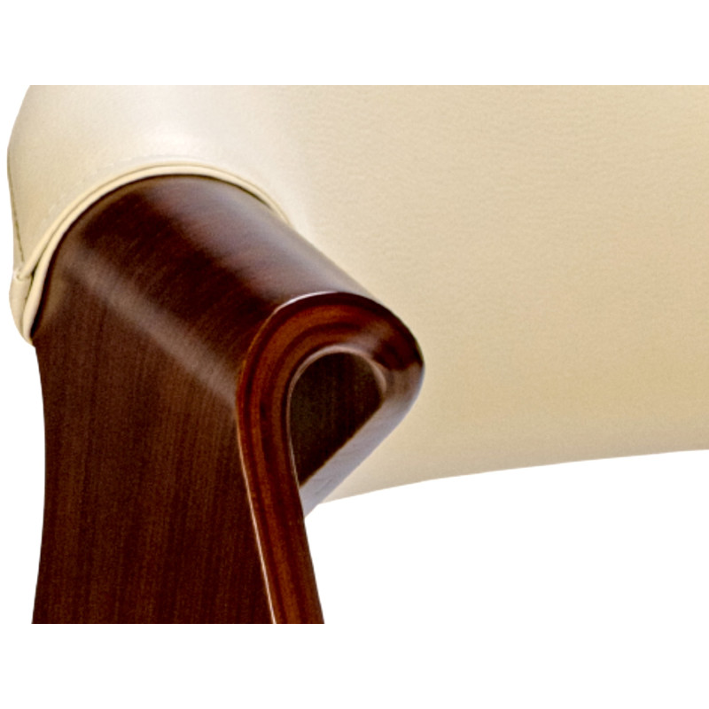 Lot de 2 chaises de salle à manger Foley, similicuir, noyer/crème