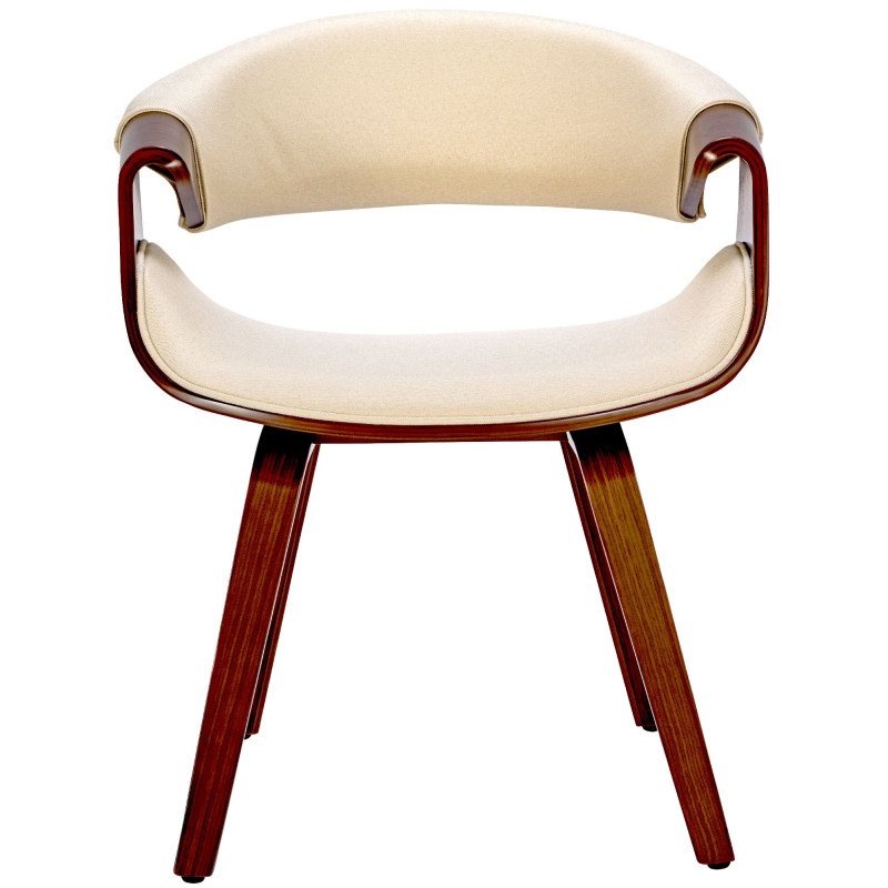 Lot de 2 chaises de salle à manger en tissu Foley noyer/crème