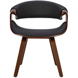 Lot de 2 chaises de salle à manger en tissu Foley noyer/noir