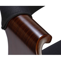 Lot de 2 chaises de salle à manger en tissu Foley noyer/noir