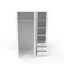 Armoire de chambre contemporaine blanche - COSMOS - L 146 cm - 6 portes, 3 tiroirs