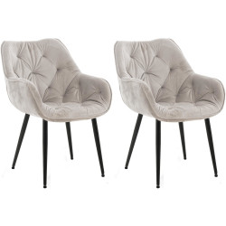 Lot de 2 chaises en velours Tanna gris