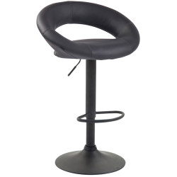 Tabouret de bar Olinda simili cuir noir gris