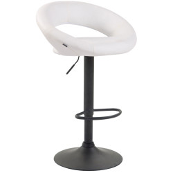 Tabouret de bar Olinda simili cuir noir blanc