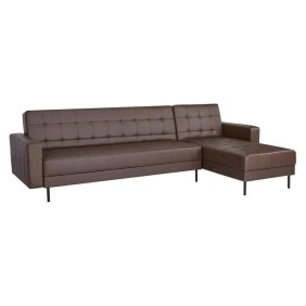 Canapé d'angle convertible 3 places réversible - Pieds en acier - Simili Marron - IVANA - L 277 x P 157 x H 80 cm