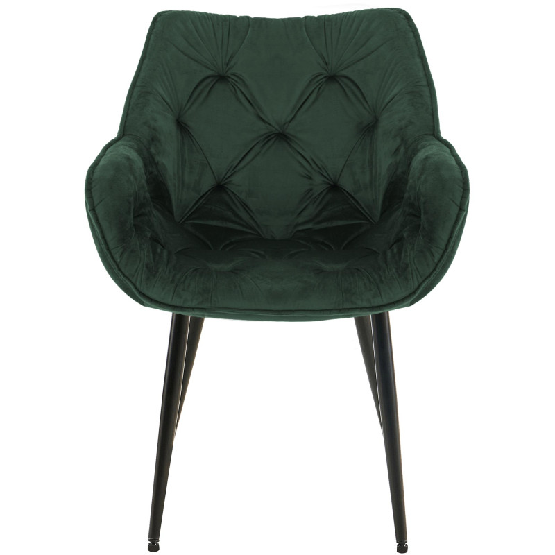 Ensemble de 2 chaises Tanna en velours vert