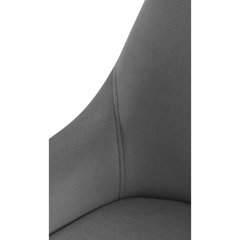 Chaise de salle à manger Elmira en velours noir gris foncé