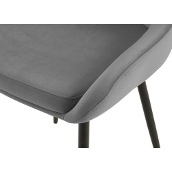 Chaise de salle à manger Elmira en velours noir gris foncé