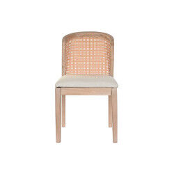 Chaise de Salle à Manger DKD Home Decor Beige Polyester 46 x 61 x 86 cm
