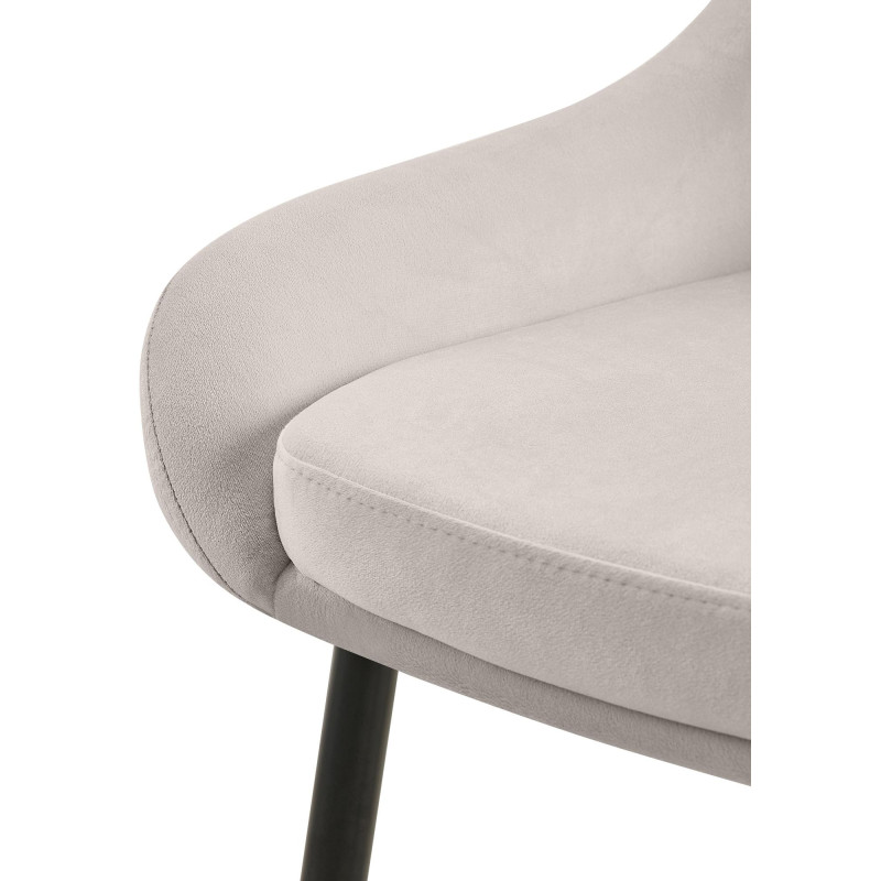Chaise de salle à manger Elmira en velours noir gris