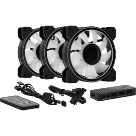 AEROCOOL Mirage 12 Pro ARGB (Pack de 3) - Ventilateur 120mm A-RGB pour boitier