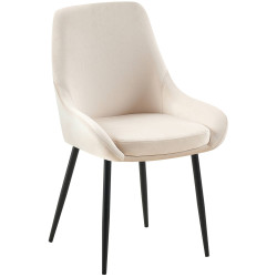 Chaise de salle à manger Elmira en velours noir crème