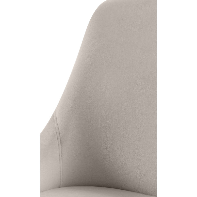 Chaise de salle à manger Elmira en velours gris doré