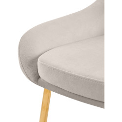 Chaise de salle à manger Elmira en velours gris doré