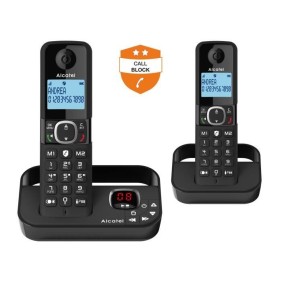 Téléphone fixe sans fil - ALCATEL - F860 voice duo noir - Avec fonction blocage d'appels indésirables