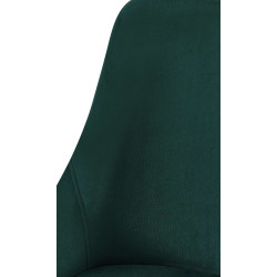 Chaise de salle à manger Elmira en velours doré vert