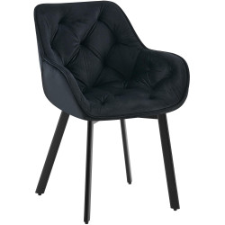 Chaise de salle à manger Antigo en velours noir