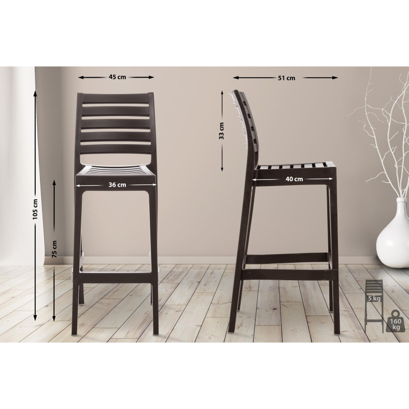 Tabouret de bar Ares brun