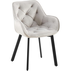 Chaise de salle à manger Antigo, velours gris