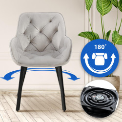 Chaise de salle à manger Antigo velours gris