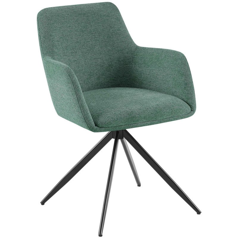 Chaise de salle à manger Olema en tissu vert