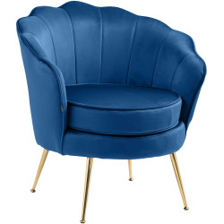 Chaise en velours Rosita bleu