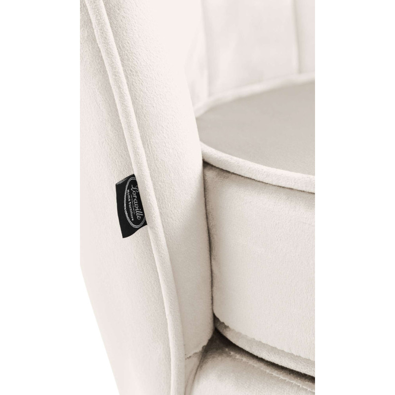 Fauteuil Rosita, velours, crème