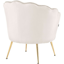 Fauteuil Rosita, velours, crème