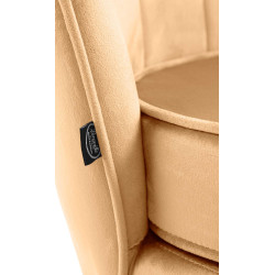 Fauteuil Rosita, velours, jaune