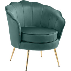 Fauteuil Rosita, velours, vert